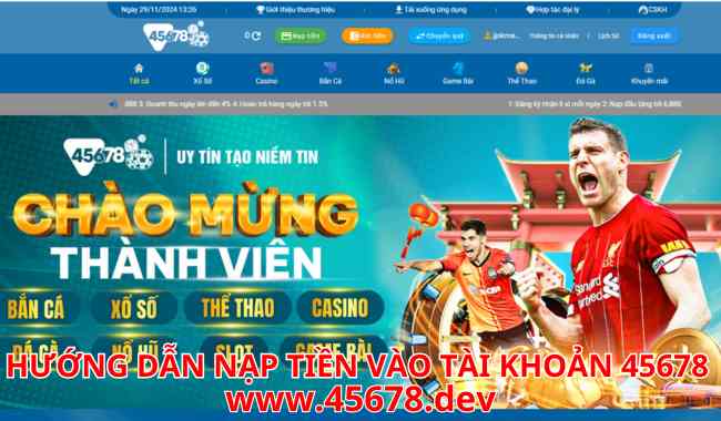 Hướng Dẫn Nạp Tiền Vào Tài Khoản 45678