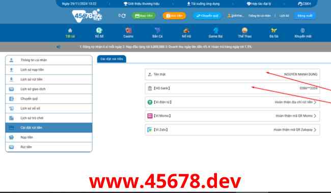 Hướng Dẫn Rút Tiền Tại 45678