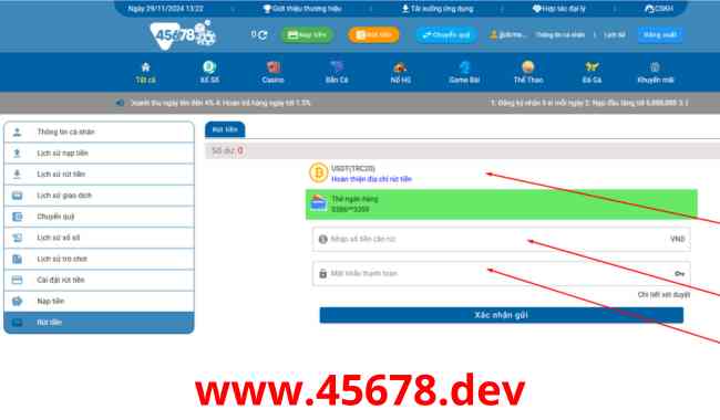 Hướng Dẫn Rút Tiền Tại 45678
